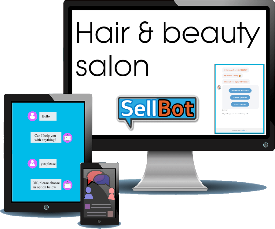 hair and beauty salon chatbot sample